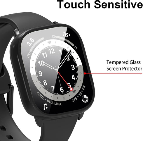 Screen Protector for Amazfit GTS 4 Mini Smartwatch, 2-Pack Hard PC Bumper Full Face Cover Protective Case Accessories for Amazfit GTS 4 Mini Men W...