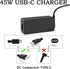 45w Type-C USB-C Charger for HP Chromebook X360 14-CA000 14-ca000 14B-CA 14-ca051wm 14-ca052wm 14-ca061dx 14-ca020nr 14-ca060nr 14-ca043cl 11-AE00...