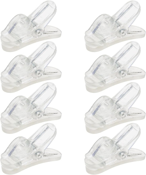 1 Inch Small Plastic Rotate Earphone Clips for Fixing Earbuds Cables Corded Headset Headphone Wires to Shirt, Pack of 8 (Clear)...