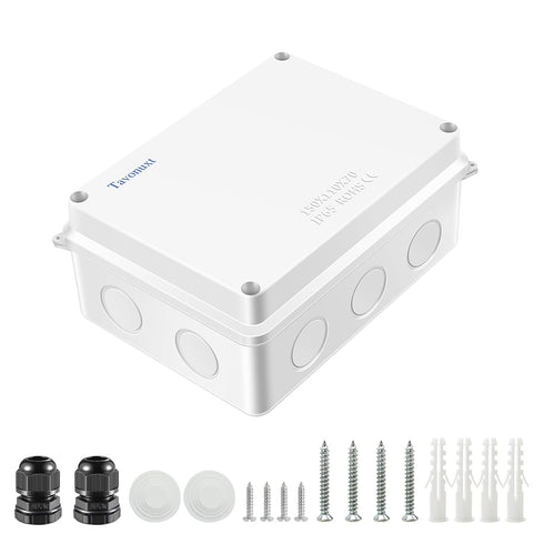 Waterproof Electrical Junction Box (5.9"x4.3"x2.8") with 10 Reserved Holes for Electronics - Sturdy ABS Plastic IP65 Dustproof Project Enclosure -...