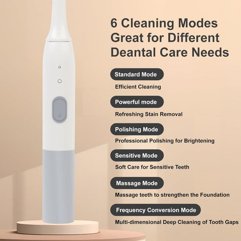 Sonic Electric Toothbrush for Adults - Rechargeable Electric toothbrush, with 8 Brush Heads,6 Modes,Built-in 2 Minute Timer,Charge 4 Hours Last 90...