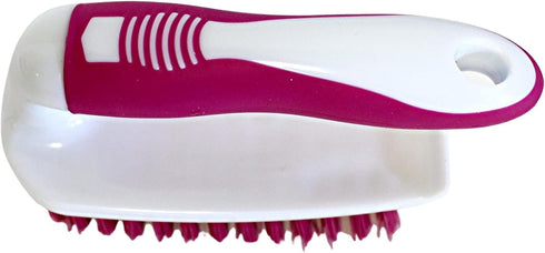 Dependable Industries Inc. Essentials Scrub Brush Comfort Rubber Grip & Flexible Stiff Bristles Heavy Duty for Bathroom Shower Sink Carpet Floor -...