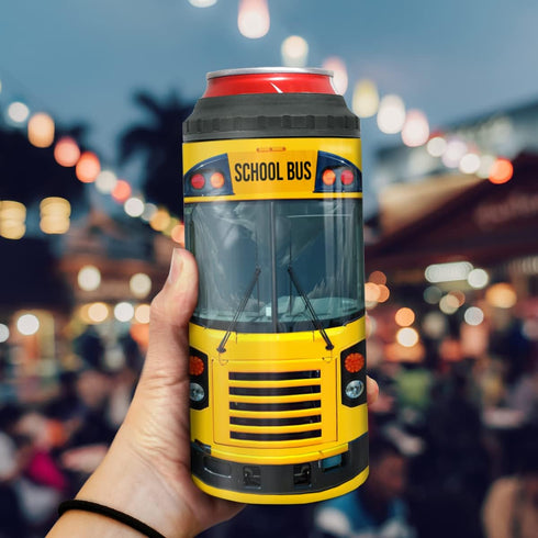 School Bus Driver Gifts 4-in-1 Can Cooler Tumbler Stainless Steel Insulated Coffee Travel Mug Cup with Lid...