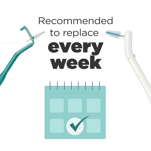 GUM Proxabrush Go-Betweens Refills - Tight - Compatible with GUM Permanent Handle -Reusable Interdental Brushes for Tight Teeth - Soft Bristled De...