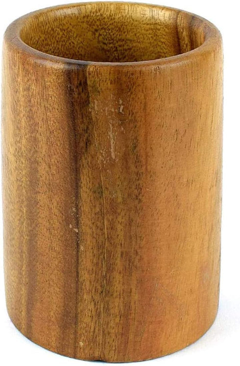 Wooden Kitchen Countertop Tool Utensil Holder Crock for Spoons Spatula Straw Cutlery Accessories Utinsels Storage, 4" x 6"...