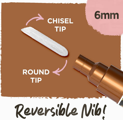 Metallic Chalk Markers (10 Pack) Liquid Chalk Pens - For Blackboards, Chalkboard, Bistro Menu, Window - Wet Wipe Erasable - 6mm Reversible Bullet ...