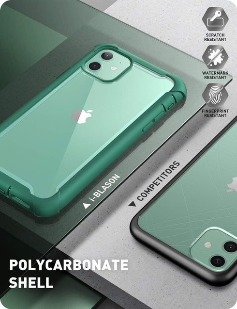 i-Blason Ares Case for iPhone 11 6.1 inch (2019 Release), Dual Layer Rugged Clear Bumper Case with Built-in Screen Protector (Mint Green)...