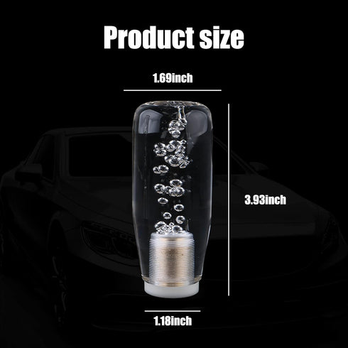 1 PC Crystal Gear Stick Shifter Knob, Transparent Bubble Gear Shifter Multicolor Gradient LED Shift Knob, Universal Cool Shift Head Car Interior A...