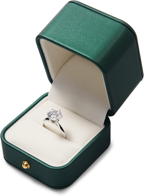 Oirlv Gorgeous Blackish Green Ring Box Premium Leather Ring Bearer Box for Wedding,Proposal Jewelry Gift Case...