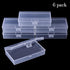 6 Pack Small Plastic Containers with Hinged Lids, Rectangle Clear Storage Boxes for Beads, Jewelry, Game Pieces, Crafts Items and Office Supplies ...