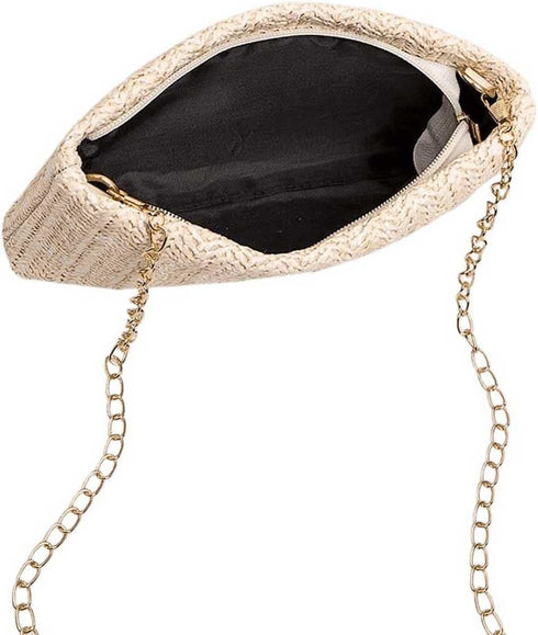 Verdusa Women's Summer Woven Handbags Square Crossbody Bag with Chain Strap...