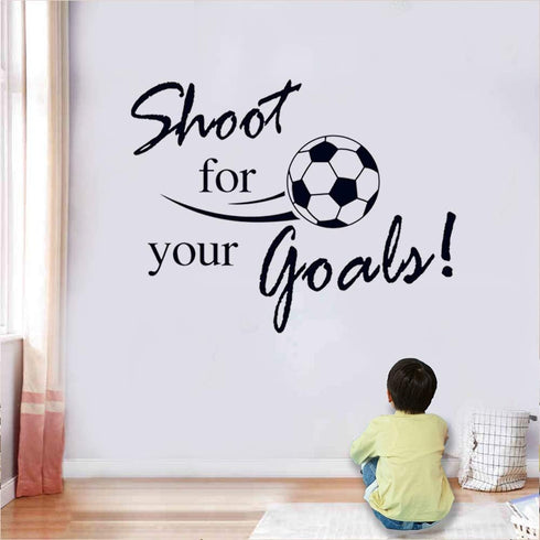 Soccer Stickers, “Shoot for Your Goals” Wall Art Soccer Ball Stickers Decals for Kids Room, Football Vinyl Sticker for Boys Bedroom Playroom Livin...