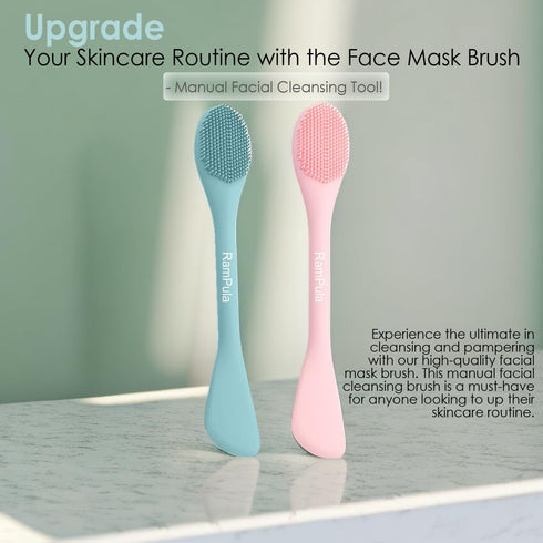 Facial Cleansing Brush, 2 in 1 Silicone Face Mask Brush & Face Scrubber, For Exfoliating, Massaging, Remove Blackheads, Makeup Skincare Removal, A...