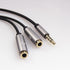 REXUS Grey 3.5mm Y Splitter Stereo Audio Cable 4-Pole Male to 2 Female for Headphone, Headset Splitter Adapter Extension Aux Cable, Compatible Mob...