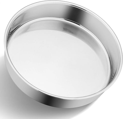 P&P CHEF 9½-inch Round Cake Pan, Stainless Steel Bakeware Cake Pan, Easy Releasing & Cleaning, Oven & Dishwasher Safe, Round/Sliver...