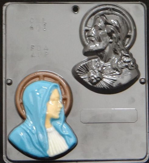 Sacred Heart Jesus and Mary Chocolate Candy Mold Religious 401...