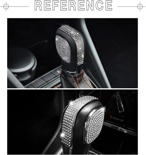 1797 for VW Volkswagen Accessories Bling Jetta Passat Tiguan Golf Atlas Touareg Arteon Eos Gear Shift Knob Cover Trim Parts Sticker Silver Crystal...