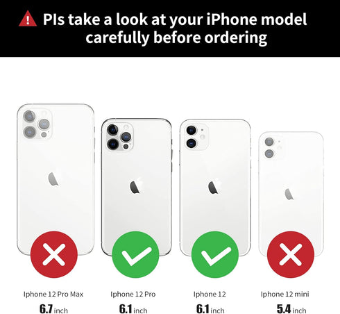 TOOVREN Compatible with iPhone 12 Case/iPhone 12 Pro Case 6.1" 2020,Slim Designer Wallet Protective Case with Card Holder Red...