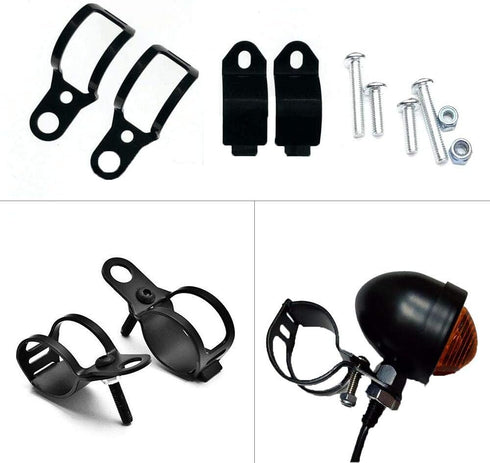 1pair Metal Motorcycle Modified Turn Signal Light Indicator Mount Bracket Clamp 30-45mm...