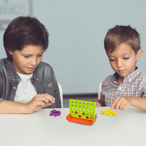 Gamie Four in a Row Game, Set of 4, Line Up Four Pegs in a Row Games with Foldable Board & 30 Pieces Each, Fun Indoor Game Night Games for Kids, E...