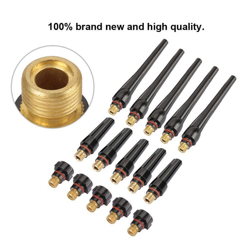 TIG Back Cap Kit 57Y02 57Y03 57Y04, TIG Torch Part Accessory Replacement Part for WP-17/18/26 Welding Torch(15pcs57Y02 57Y03 57Y04)...
