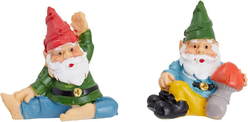Juvale 4 Pieces Mini Garden Gnomes, Outdoor Fairy Miniature Statue Accessories Set, Decorations in Funny Poses, Yard Ornaments for Yoga Gifts, Gar...