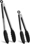 Kitchen Tongs, Stainless Steel Silicone Tongs for Cooking 600ºF High Heat-Resistant BBQ Grilling Locking Tongs, Set of 2-9" and 12"...