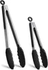 Kitchen Tongs, Stainless Steel Silicone Tongs for Cooking 600ºF High Heat-Resistant BBQ Grilling Locking Tongs, Set of 2-9" and 12"...