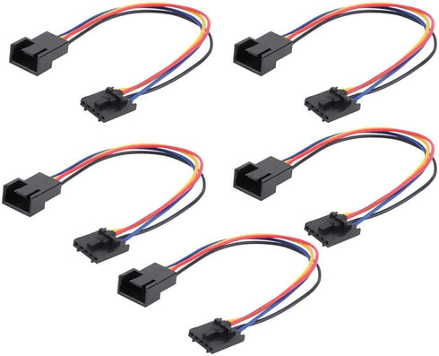 Wixine 5Pcs 5Pin to 4Pin Fan Connector Adapter Converter Extension Cable Wire...