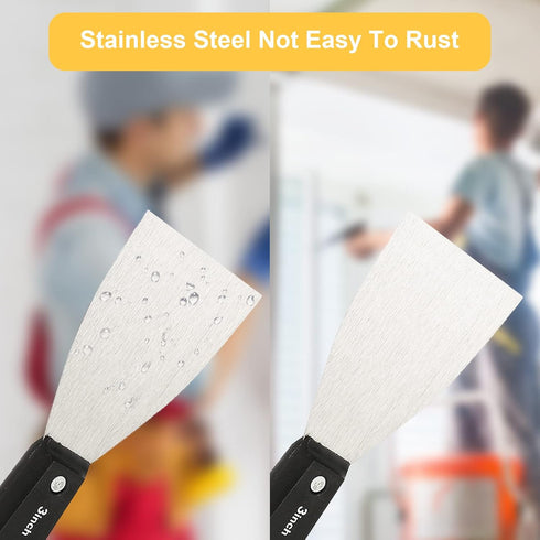 7 PCS Drywall Tools,Putty Knife Scraper Tool,Stainless Steel Paint Scraper Spackle Knife,Drywall Scraper Spackle Taping Knife For Spreading Drywal...