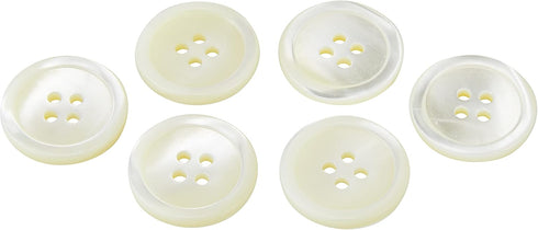 Shell Button (Trocas)Buttons 24pcs Set 13/16inch(20mm) X 6pcs, 3/4inch(18mm)X 6pcs, 9/16inch(15mm)X 12pcs, Optic White Color...