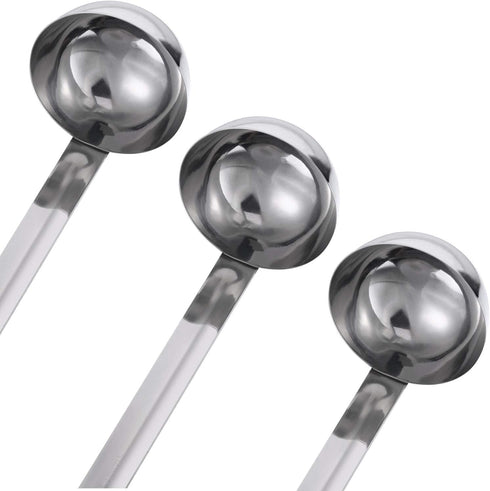 meekoo 3 Pieces Stainless Steel Ladle Soup Handle Ladle with Pouring Rim for Kitchen Cooking Soup Sauce(2 oz)...