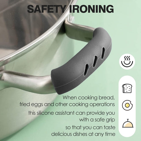 4 Pairs Silicone Pot Handle Covers Heat Resistant Silicone Pot Handle Covers Universal Fit for Pots Pans and Skillets Non-Slip Grip Protects Hands...