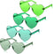 TOODOO 4 Pieces Heart Shape Rimless Sunglasses Transparent Candy Color Party Eyewear...