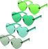 TOODOO 4 Pieces Heart Shape Rimless Sunglasses Transparent Candy Color Party Eyewear...