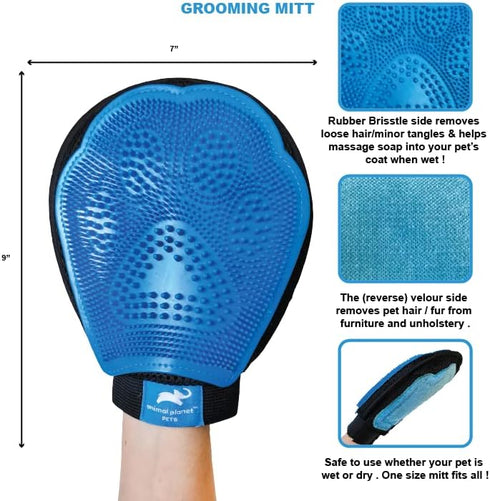 Animal Planet Pet Daily Grooming Kit (3 Pack) Reversible Grooming Glove, Double Sided Comb, Double Sided Brush. for Dogs & Cats, Good for All Bree...