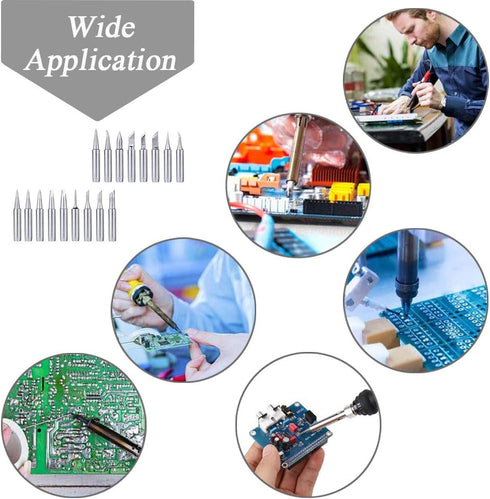 Mesee 17Pcs Soldering Iron Tips Kit 900M Lead-Free Solder Iron Tip Welding Replacement Accessories for Hakko, Radio Shack, TENMA, ATTEN, Quick, Ao...
