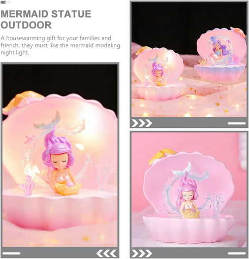 PRETYZOOM Table Lamps Desk Lamps Night Light Mermaid Teen Room Decor Aesthetic Lamps for Bedroom Home Light Decor Small Lamps for Small Spaces Nig...