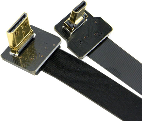 Cablecc 90 Degree Down Angled FPV Micro HDMI Male to Mini HDMI FPC Flat Cable 20cm for GOPRO Multicopter Aerial Photography Cablecc...