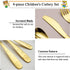 Berglander Gold Toddler Utensils 4 Pieces Golden Titanium Plating Kids Silverware Set, Children Safe Forks and Spoons Flatware, Mirror Polished Sm...