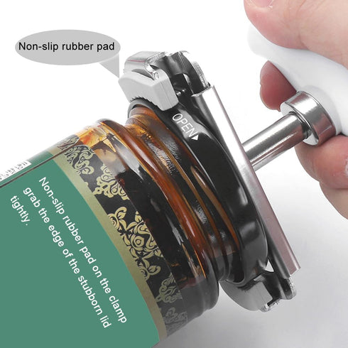 Upgraded Jar Opener Stainless Steel Adjustable Tool for 1-4 inches Bottle Can Lids, Easy Jar Opener with Non-Slip Rubber Pad Fit Seniors, Arthriti...