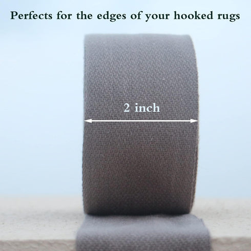 2Inch 10Yard Cotton Tufting Carpet Rug Binding Edge Bias Binding Webbing Ribbon for DIY Craft Sewing (Grey)...