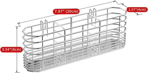 JAQ Utensil Holder for Sink, Sus304 Stainless Steel Rust Free Silverware Cutlery Flatware Holder Rack Organizer with Hooks for Dish Drying Rack Si...