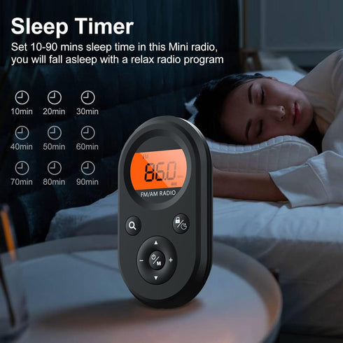 AM FM Portable Radio,Personal Pocket Radio Rechargeable with Best Reception,Long Battery Life,Stereo Earphone,Small Digital Transistor Radios for ...