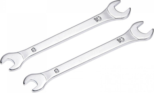 uxcell Thin Open End Wrench, 8mm x 10mm Metric Mirror-Chrome Plated High Carbon Steel, for Household Maintenance and General Repairs, 2 Pcs...