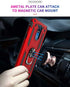 TJS Phone Case Compatible with LG Stylo 5/Stylo 5 Plus/Stylo 5V/Stylo 5X, Defender Metal Ring Magnetic Support Kickstand Heavy Duty (Red)...