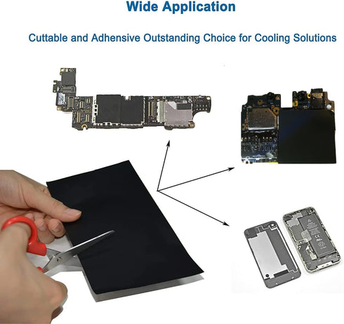 1 Pack Adhensive Graphite Thermal Pad 700W/m?K Horizontal Conductivity, 200x100x0.07mm Flexible Graphite Sheet for Mobile Laptop Chipset Cooling...