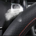 KAFEEK Microfiber Leather Steering Wheel Cover, Universal 15 inch, Red Lines...