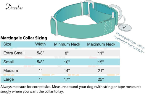 Martingale Collar Dog Collar No Pull Pet Collar Heavy Duty Dog Martingale Collars Silky Soft with Unique Pattern for Medium and Large Dogs (Small,...
