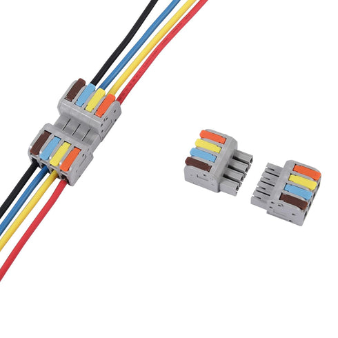 8 Pcs Pluggable Wire Connectors for AWG 24-12, Hand Protecting 4 Conductor Push-in Lever Wire Connectors, Reusable Electrical Connectors, Wire Spl...